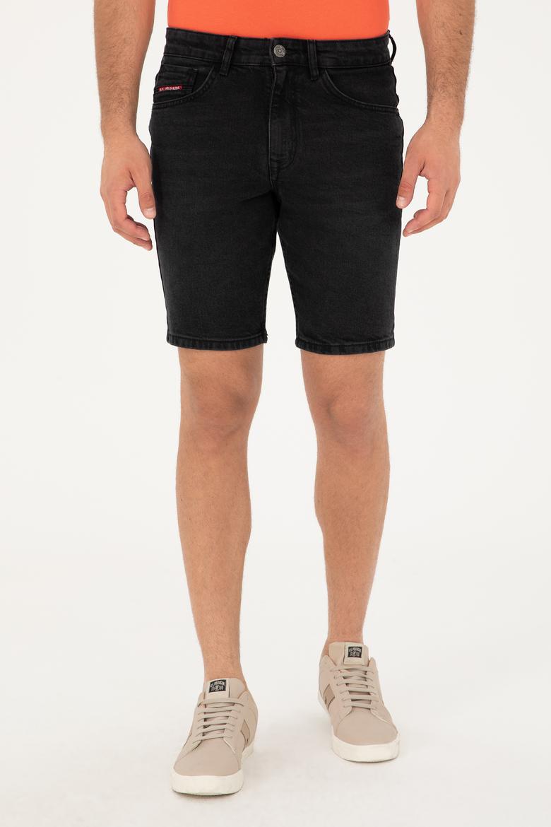 Erkek Siyah Jean Şort - 50288957002