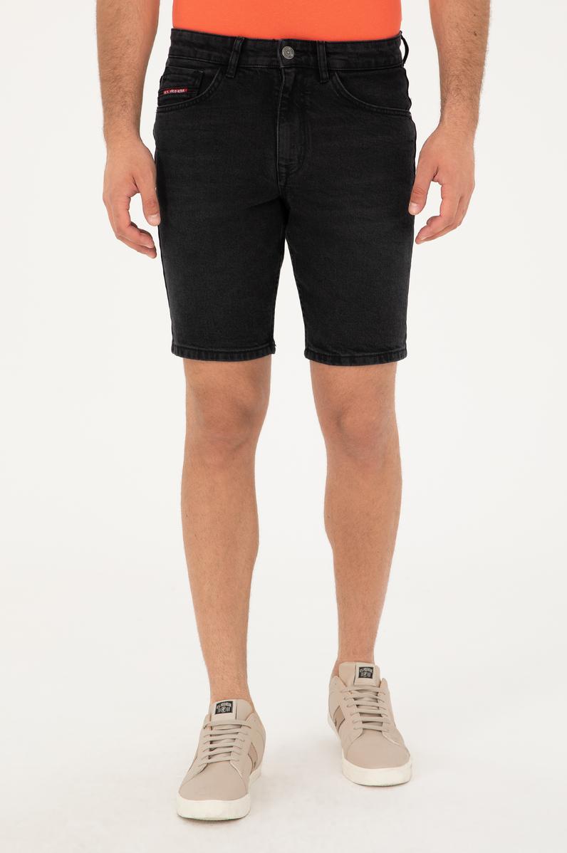 Erkek Siyah Jean Şort