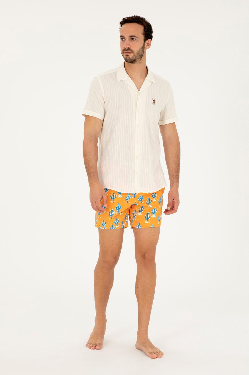 Erkek Turuncu Deniz Şortu