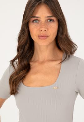 Kadın Gri Melanj Tişört - 50294782005