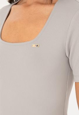 Kadın Gri Melanj Tişört - 50294782005