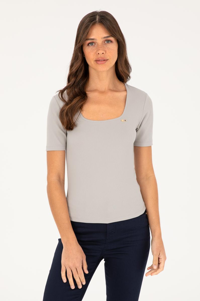 Kadın Gri Melanj Tişört
