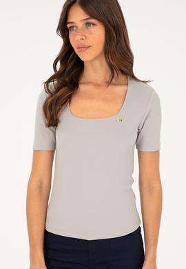 Kadın Gri Melanj Tişört - 50294782005