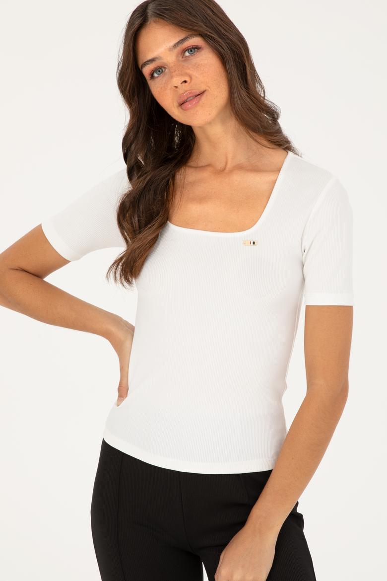 Kadın Beyaz Tişört - 50294782015