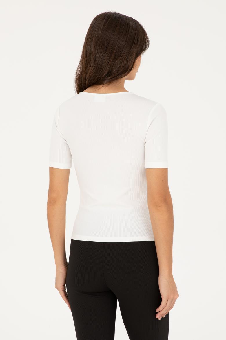 Kadın Beyaz Tişört - 50294782015