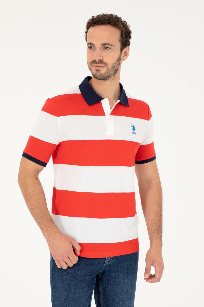 Erkek Regular Fit Polo Yaka Kırmızı Tişört