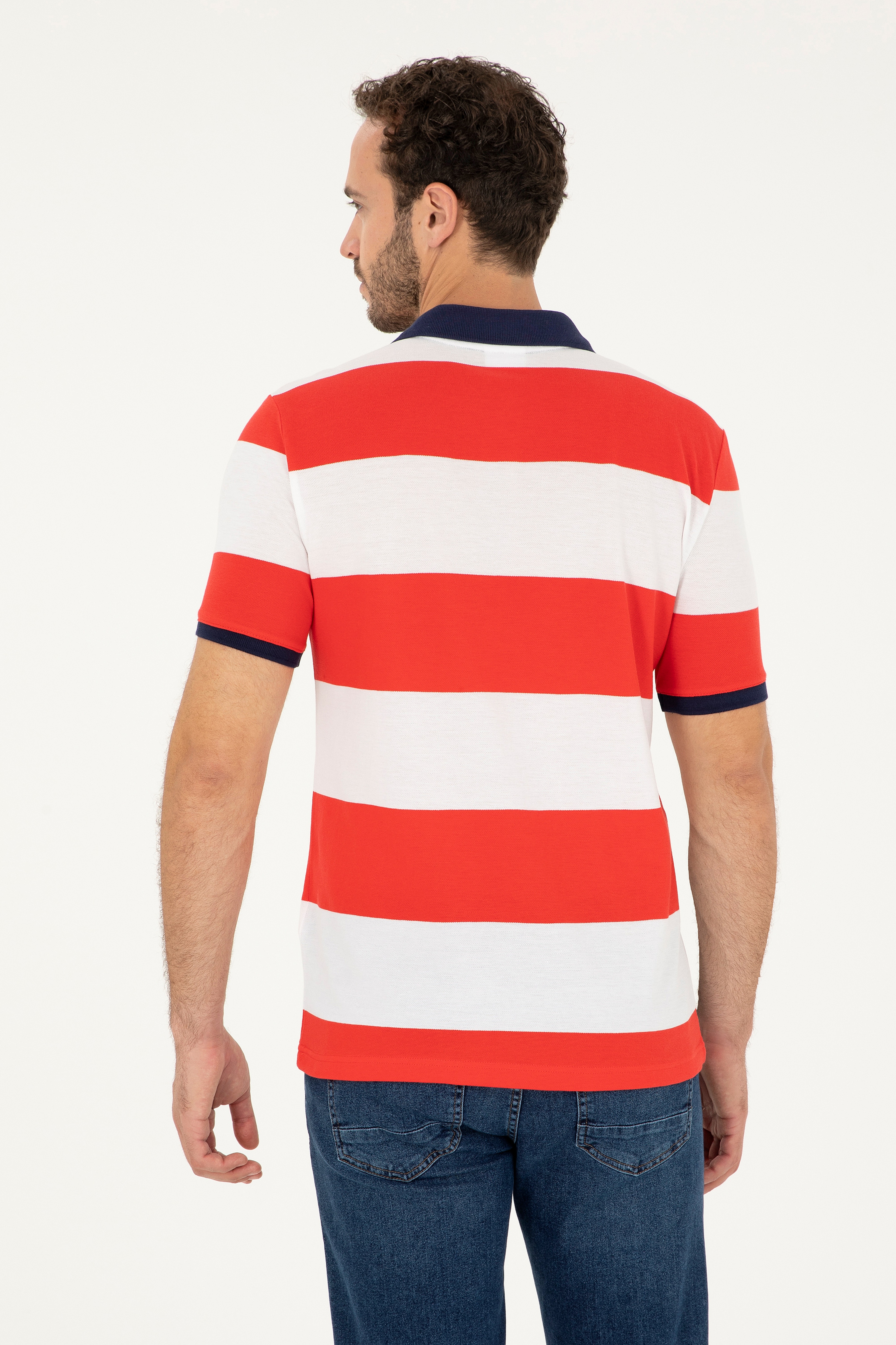 Erkek Regular Fit Polo Yaka Kırmızı Tişört