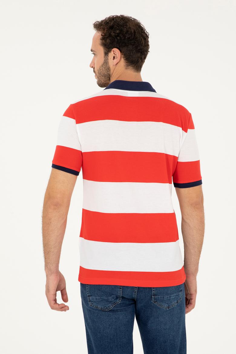 Erkek Regular Fit Polo Yaka Kırmızı Tişört - 50288503064