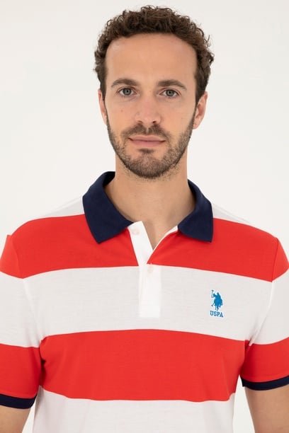 Erkek Regular Fit Polo Yaka Kırmızı Tişört