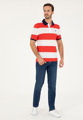 Erkek Regular Fit Polo Yaka Kırmızı Tişört - 50288503064