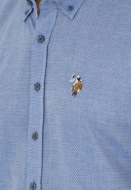 Erkek Saks Uzun Kollu Basic Gömlek - 50271292055