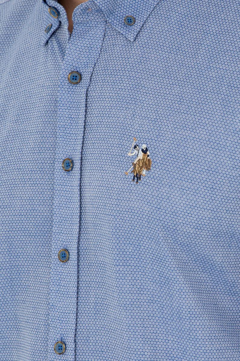 Erkek Saks Uzun Kollu Basic Gömlek