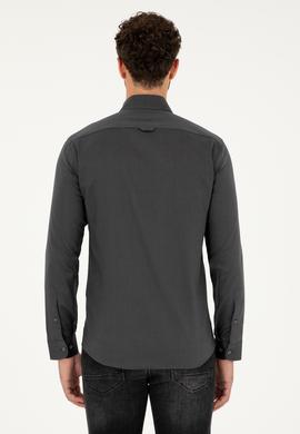 Erkek Antrasit Uzun Kollu Basic Gömlek - 50271276054