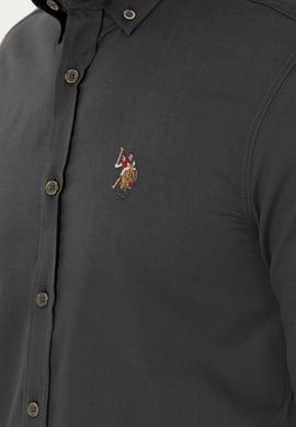 Erkek Antrasit Uzun Kollu Basic Gömlek - 50271276054