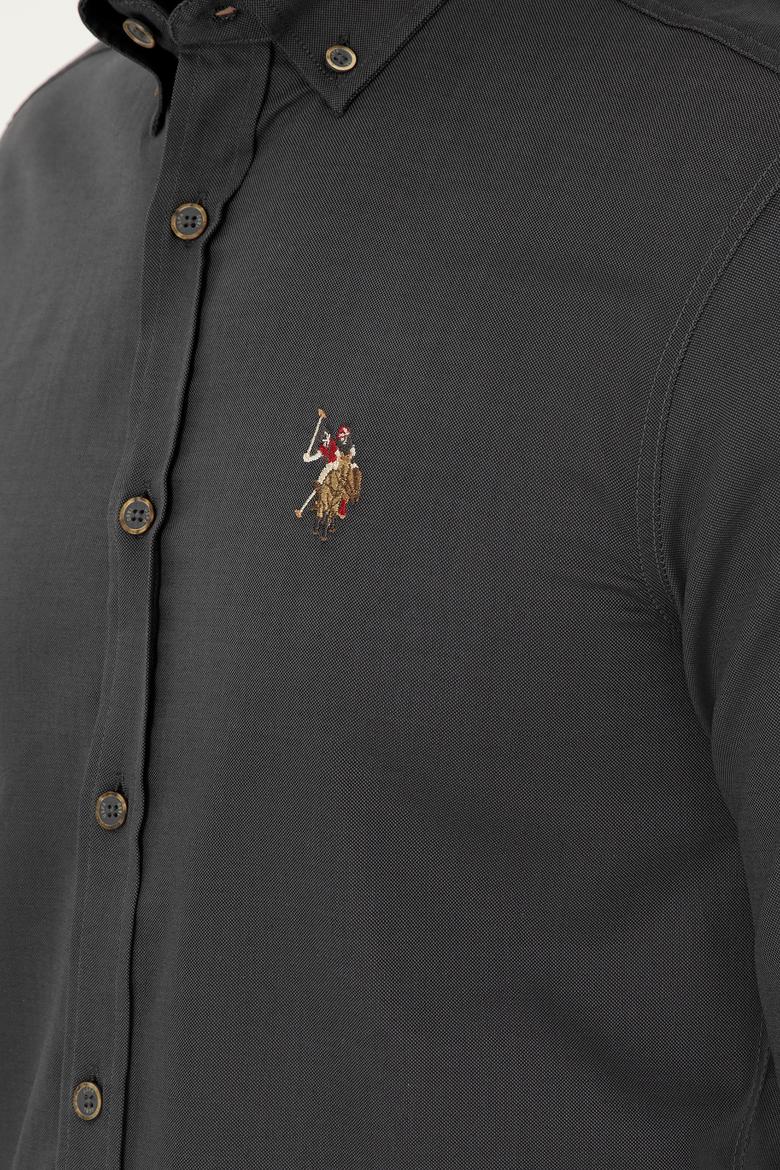 Erkek Antrasit Uzun Kollu Basic Gömlek - 50271276054