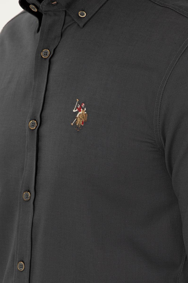 Erkek Antrasit Uzun Kollu Basic Gömlek