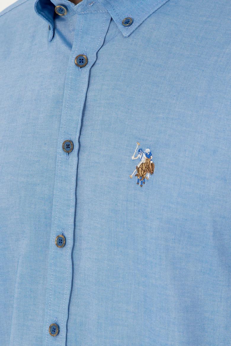 Erkek Saks Uzun Kollu Basic Gömlek - 50271277030