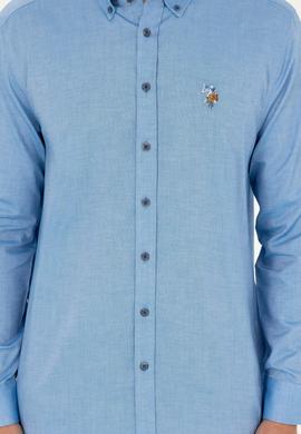 Erkek Saks Uzun Kollu Basic Gömlek - 50271277030