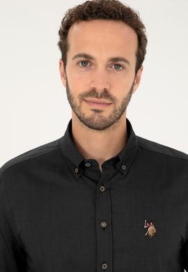 Erkek Antrasit Uzun Kollu Basic Gömlek - 50271277046