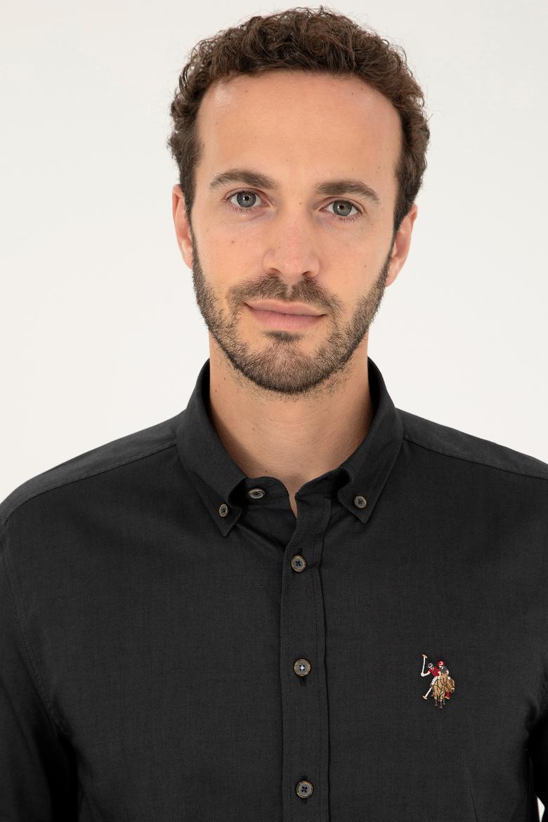 Erkek Antrasit Uzun Kollu Basic Gömlek - 50271277046