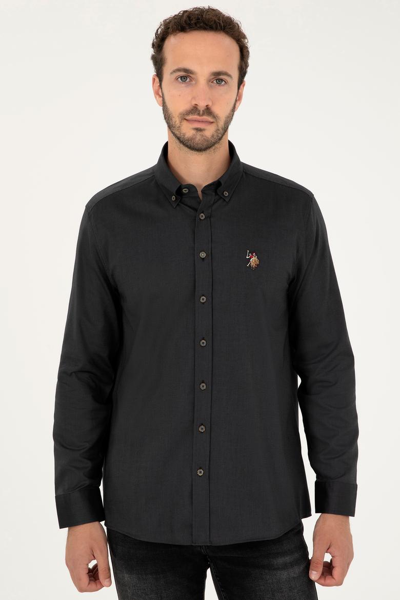Erkek Antrasit Uzun Kollu Basic Gömlek - 50271277046