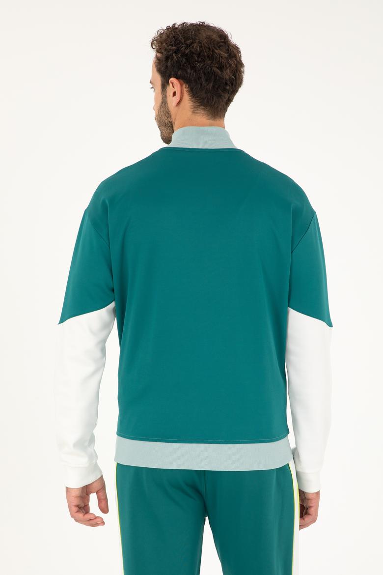 Erkek Koyu Yeşil Örme Hırka - 50281483018