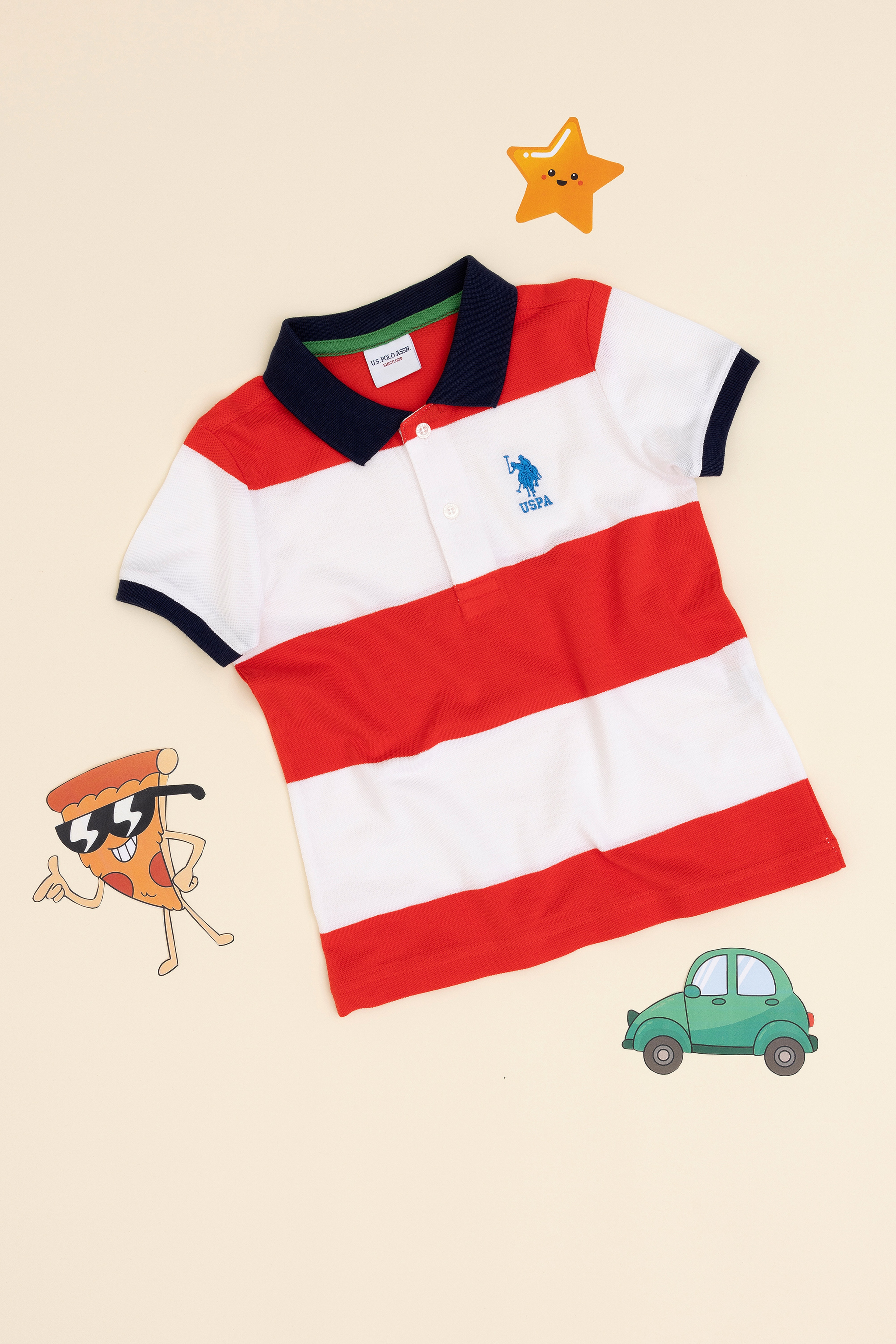 Erkek Çocuk Kırmızı Polo Yaka Tişört - Image 1