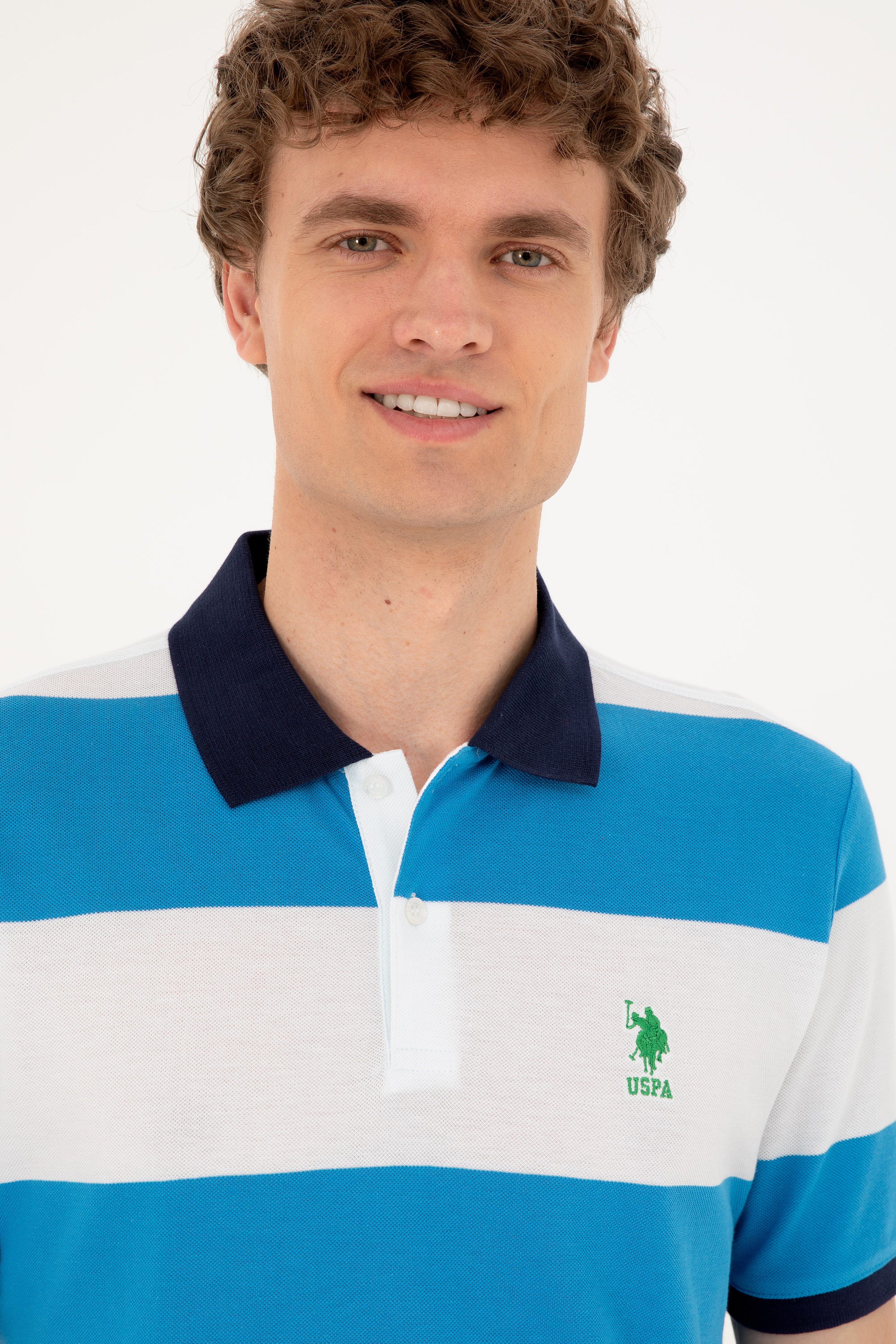 Erkek Regular Fit Polo Yaka Saks Tişört - Image 2