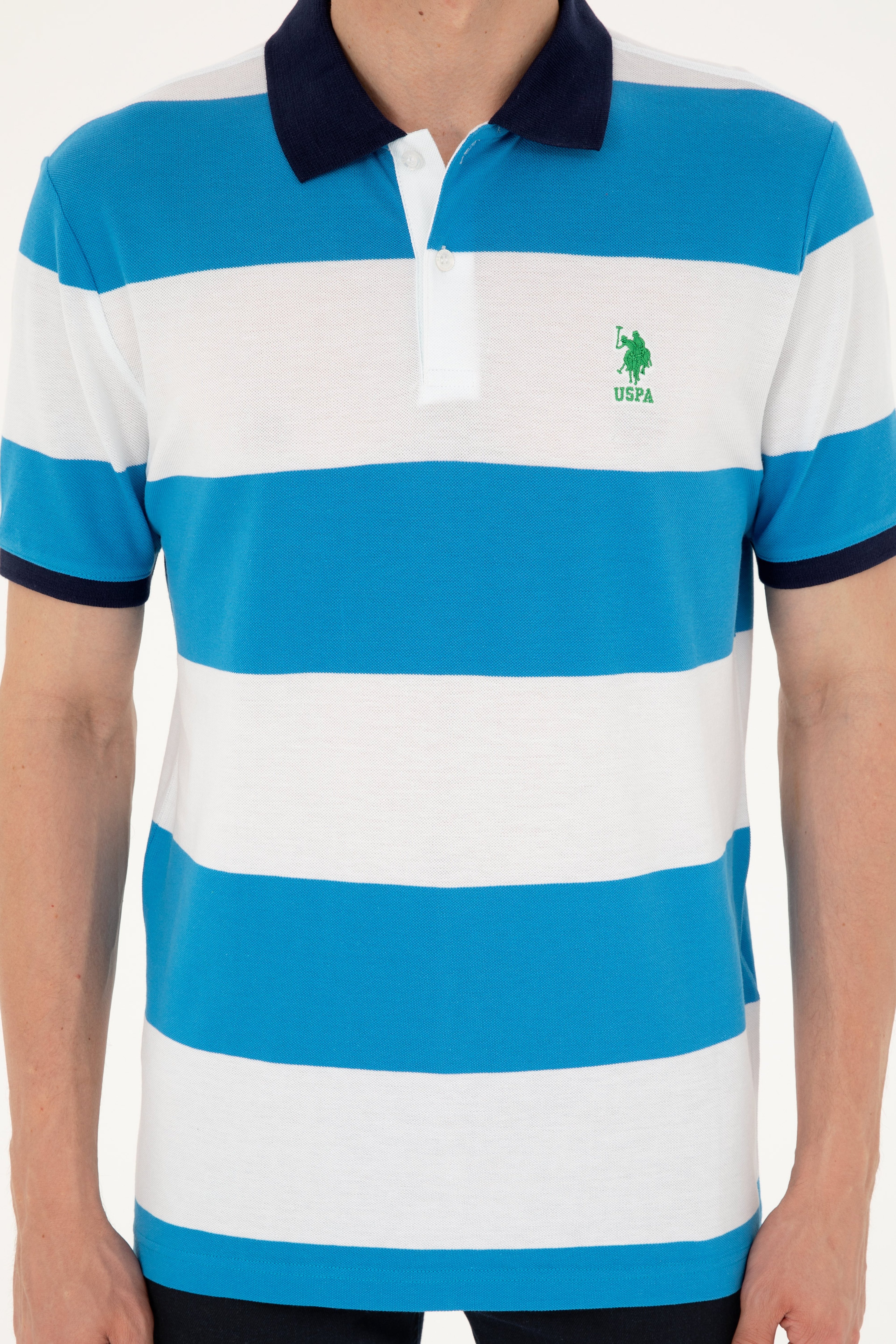 Erkek Regular Fit Polo Yaka Saks Tişört - Image 6