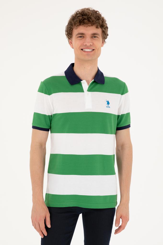 Erkek Regular Fit Polo Yaka Yeşil Tişört