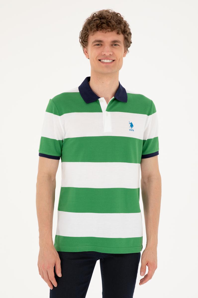 Erkek Regular Fit Polo Yaka Yeşil Tişört