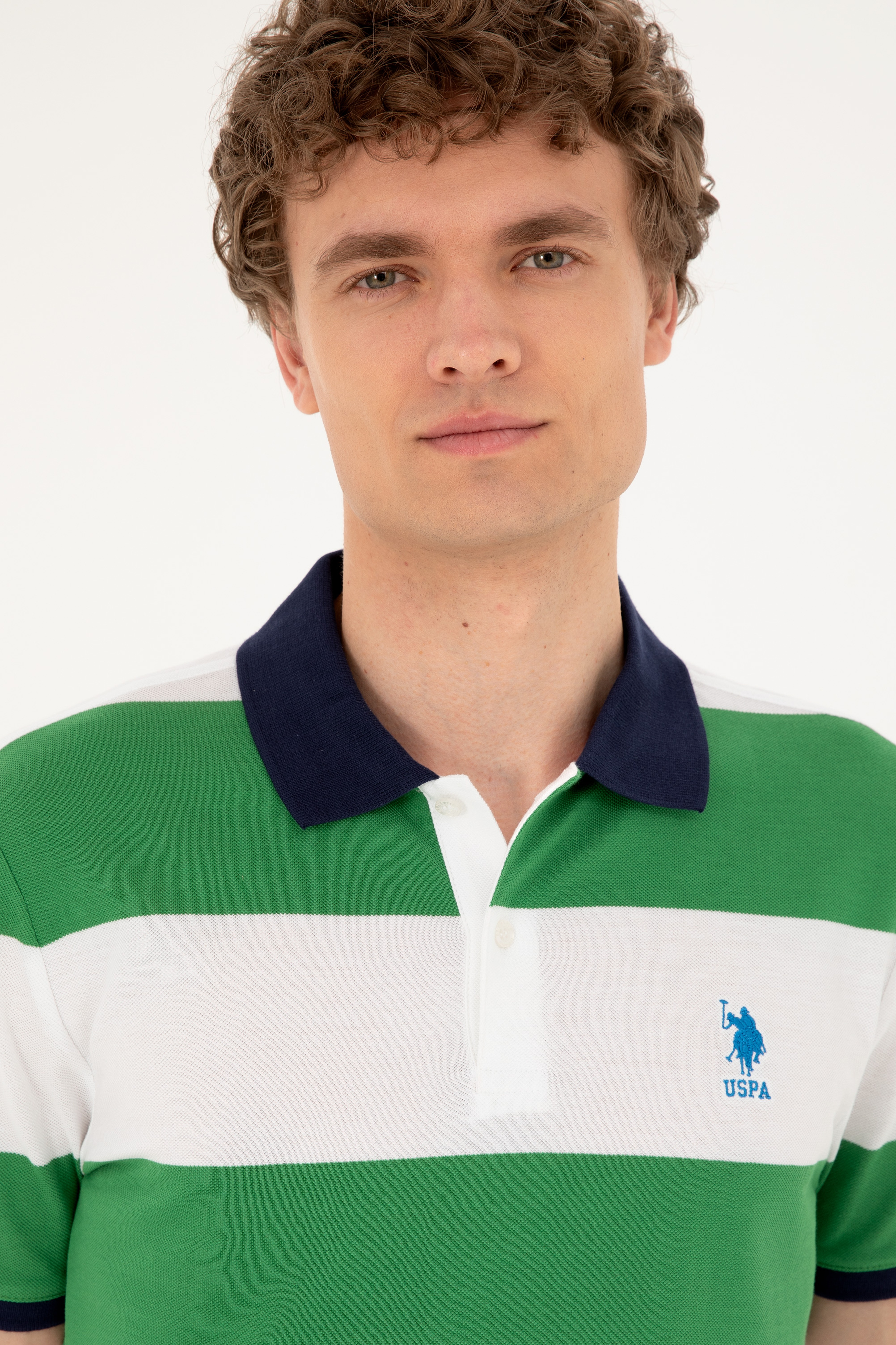 Erkek Regular Fit Polo Yaka Yeşil Tişört