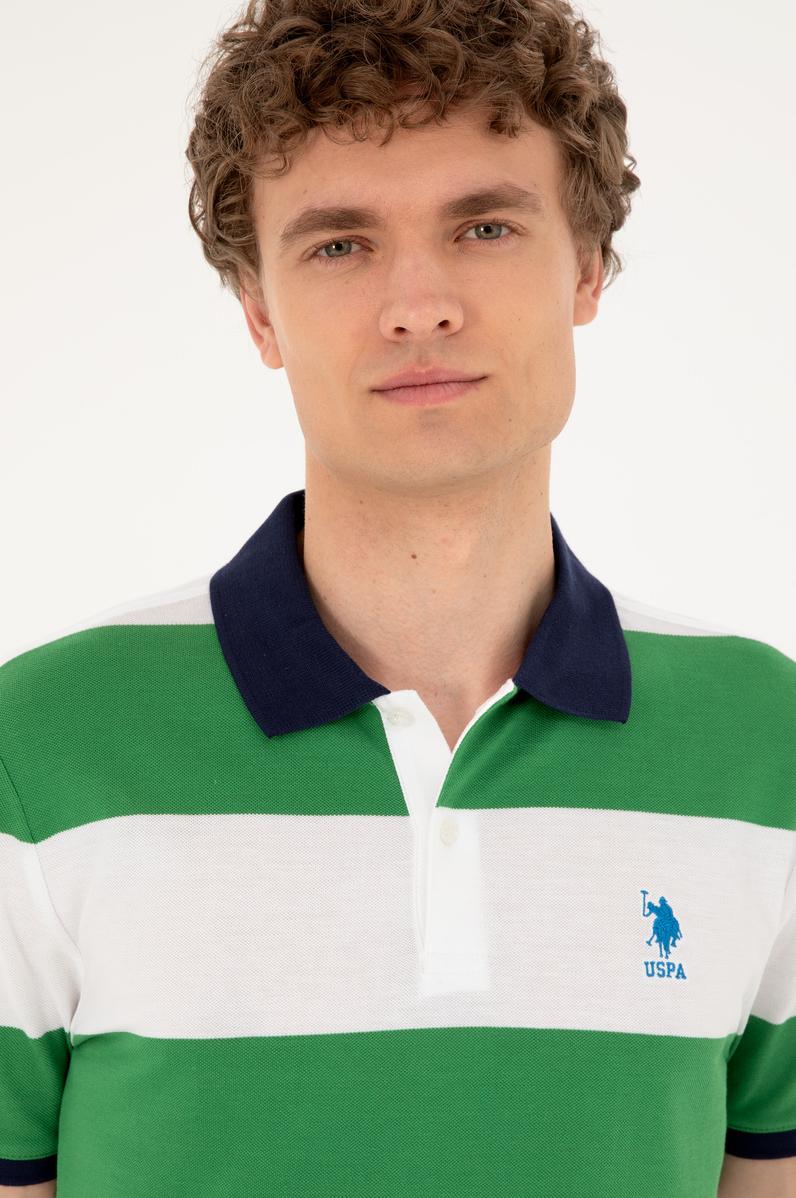 Erkek Regular Fit Polo Yaka Yeşil Tişört