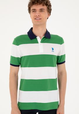 Erkek Regular Fit Polo Yaka Yeşil Tişört - 50288503035