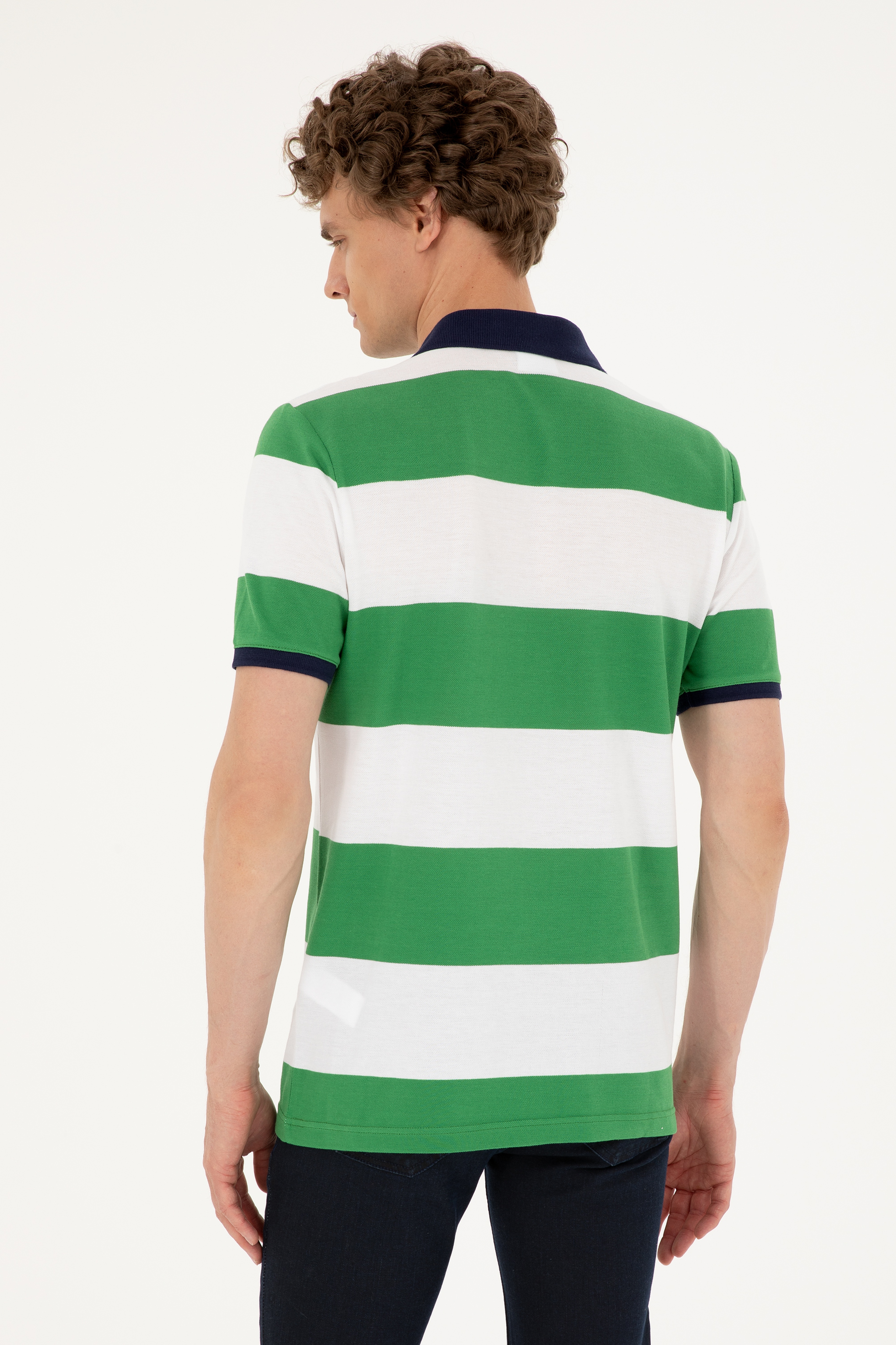 Erkek Regular Fit Polo Yaka Yeşil Tişört