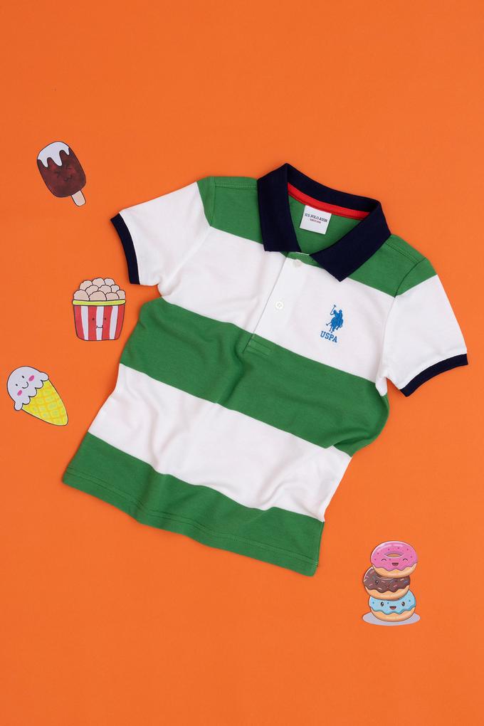 Erkek Çocuk Yeşil Polo Yaka Tişört