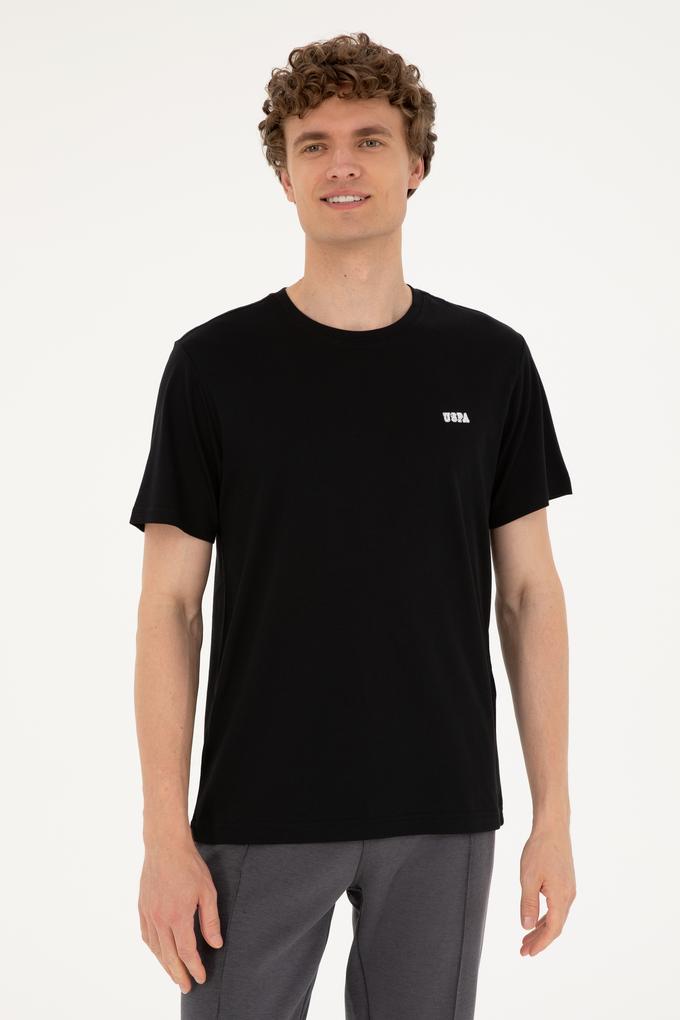 Erkek Regular Fit Bisiklet Yaka Siyah Tişört