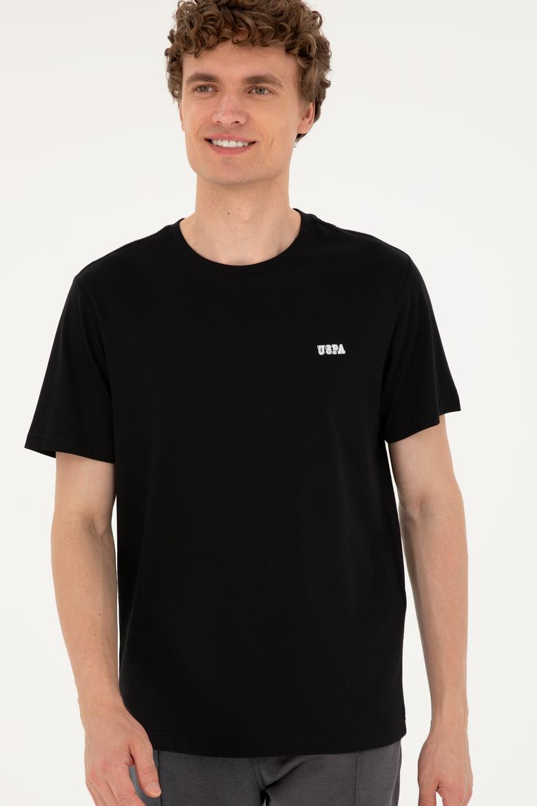 Erkek Regular Fit Bisiklet Yaka Siyah Tişört - 50294290009