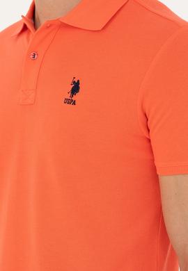 Erkek Slim Fit Polo Yaka Nar Çiçeği Basic Tişört - 50279613151