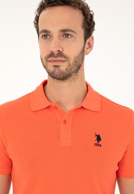 Erkek Slim Fit Polo Yaka Nar Çiçeği Basic Tişört - 50279613151
