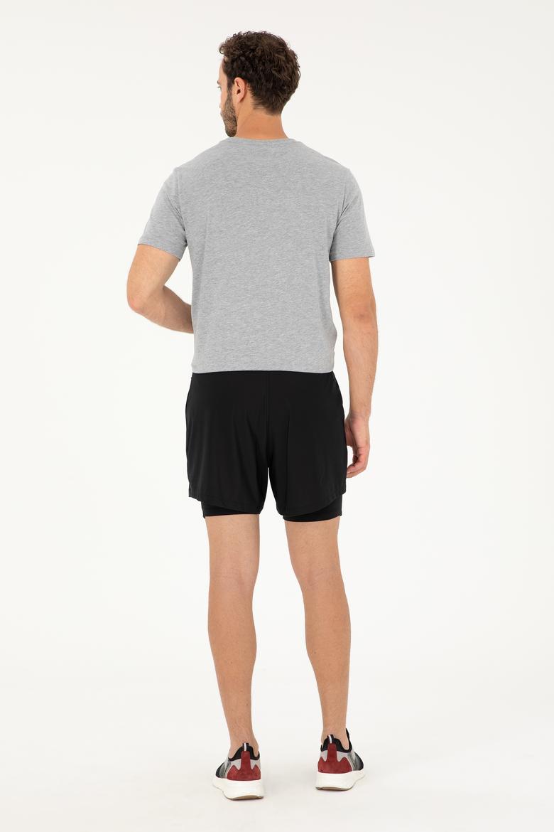 Erkek Siyah Örme Şort - 50281480067