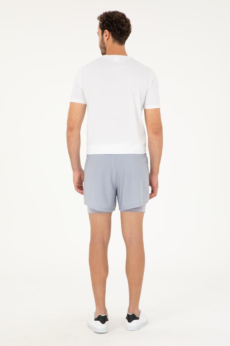 Erkek Gri Örme Şort - 50281480059