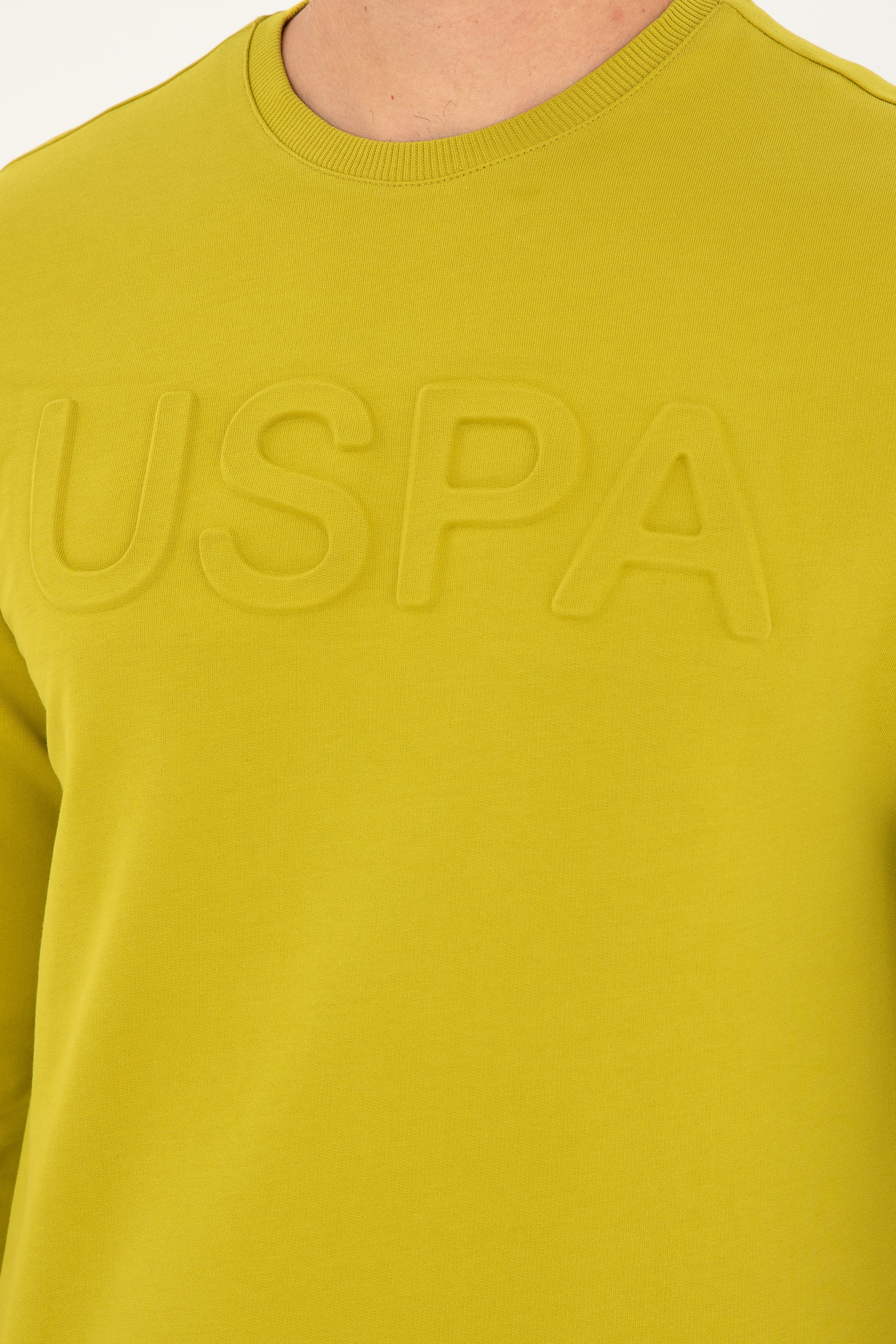 Erkek Fıstık Yeşili Basic Sweatshirt - Image 7
