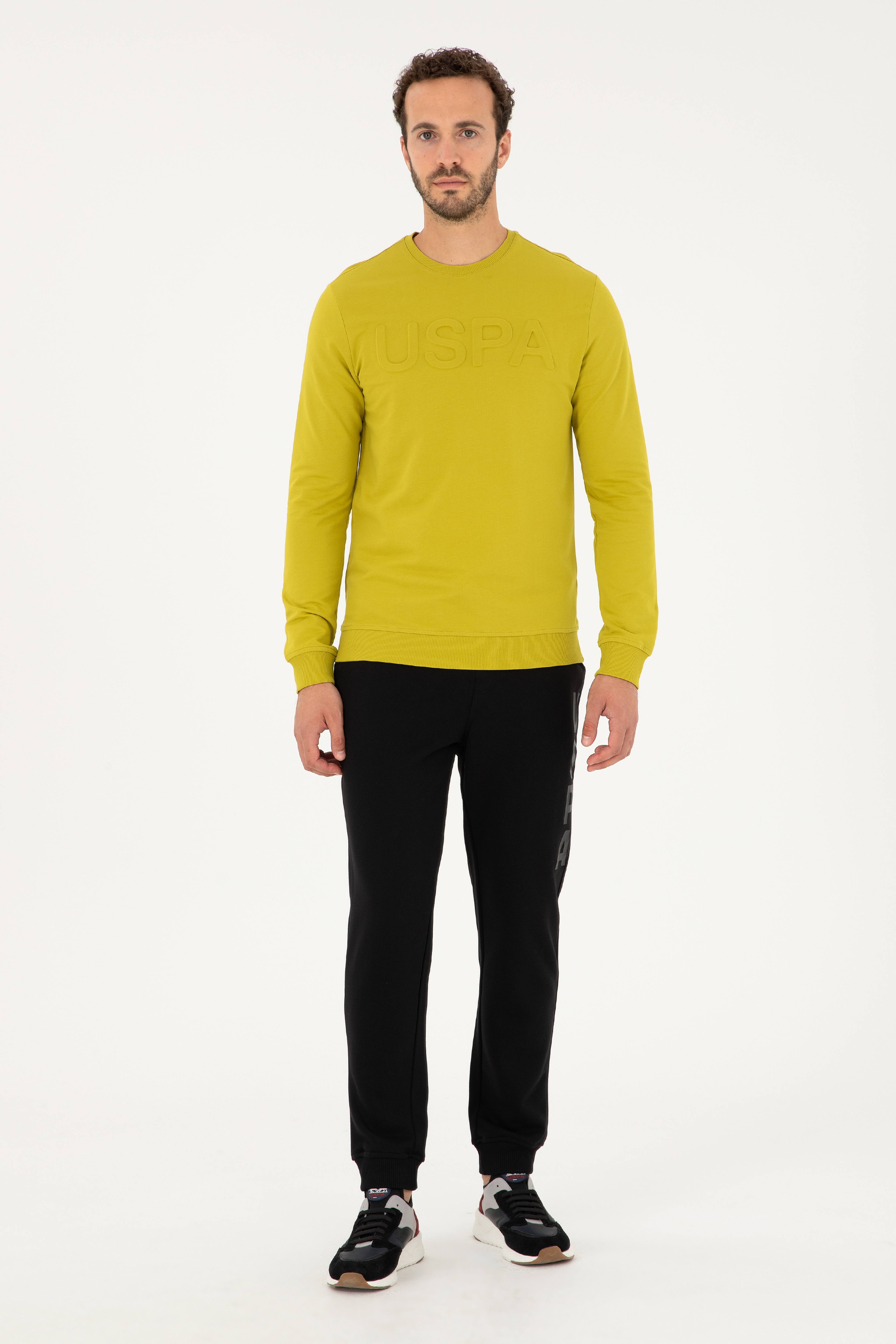 Erkek Fıstık Yeşili Basic Sweatshirt - Image 4