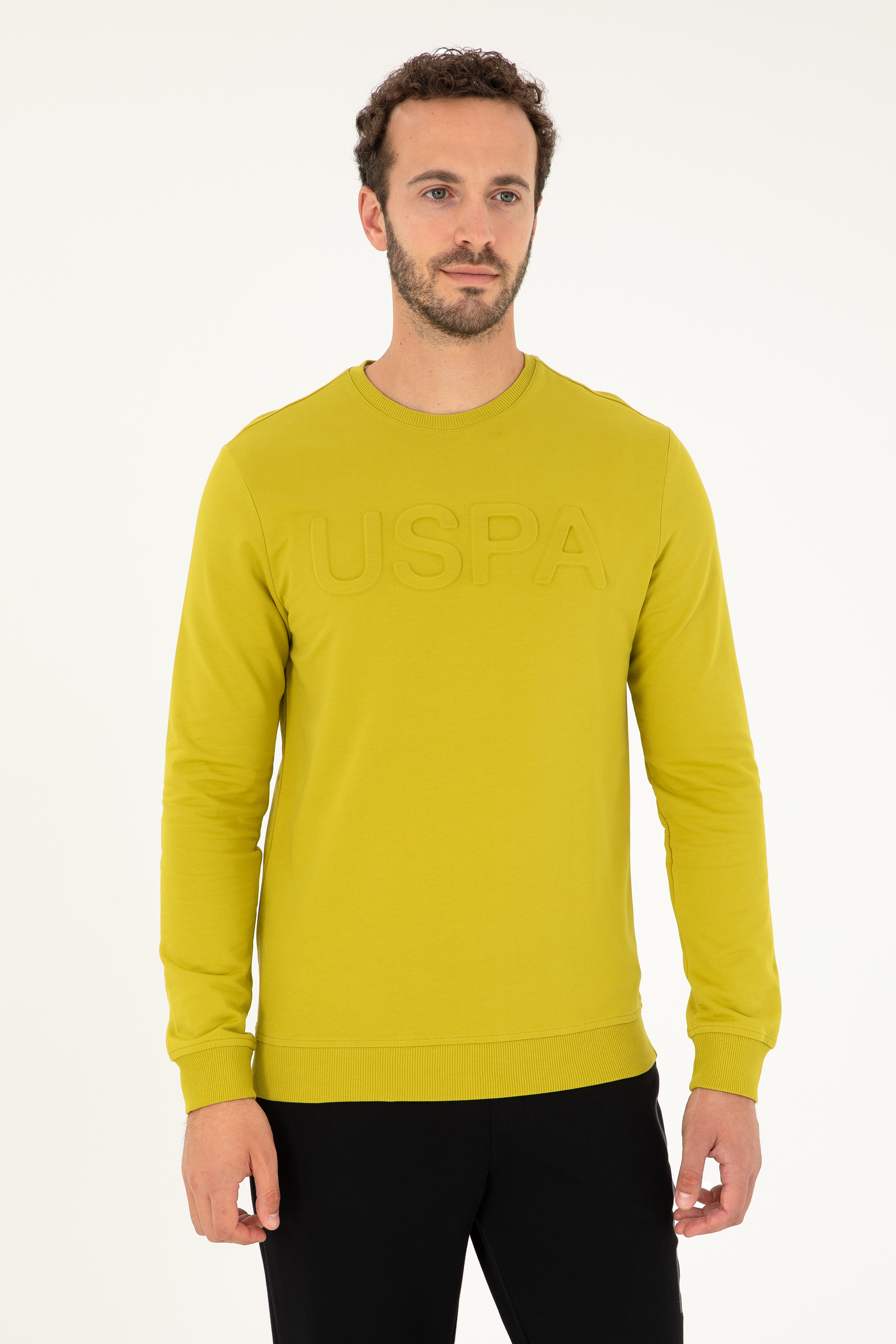 Erkek Fıstık Yeşili Basic Sweatshirt - Image 1