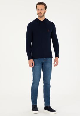 Erkek Lacivert Bisiklet Yaka Kazak - 50271080025