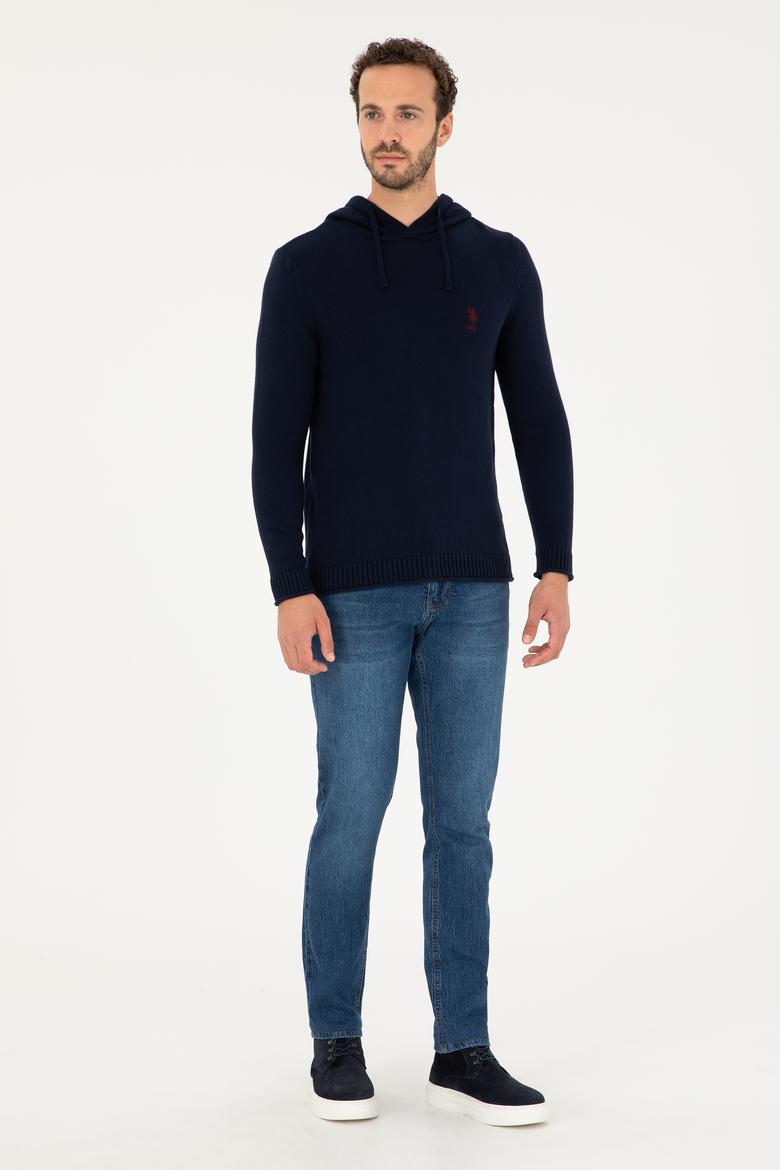 Erkek Lacivert Bisiklet Yaka Kazak - 50271080025