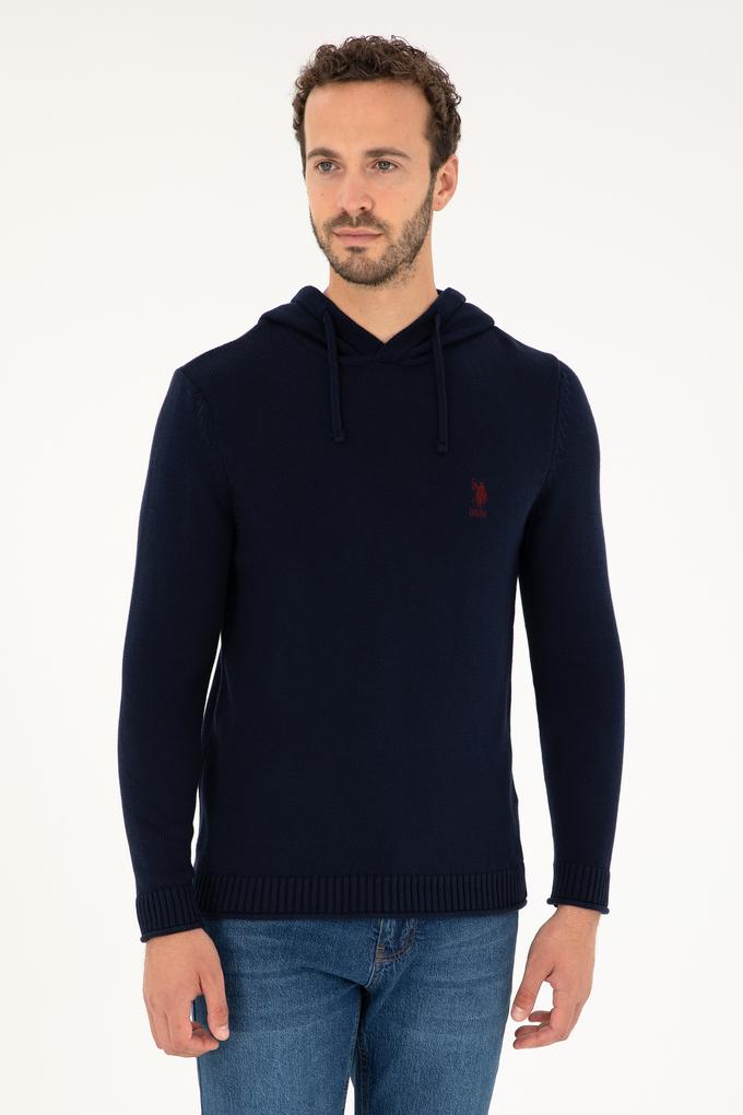 Erkek Lacivert Bisiklet Yaka Kazak