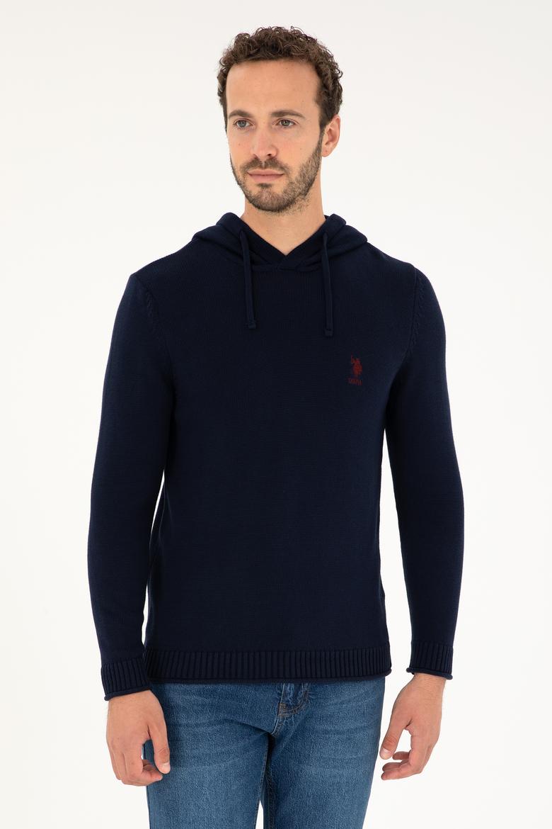 Erkek Lacivert Bisiklet Yaka Kazak