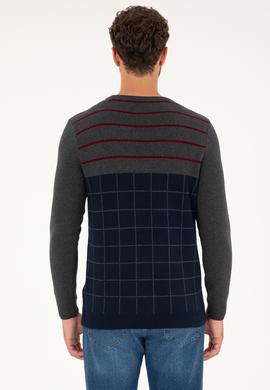 Erkek Lacivert Bisiklet Yaka Kazak - 50271032003